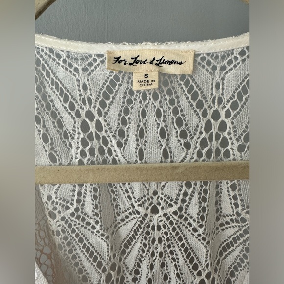LIKE NEW FOR LOVE & LEMONS WHITE LACE LONG SLEEVE MINI DRESS SZ SMALL - Picture 5 of 6
